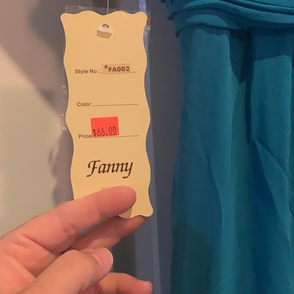 Teal floor length dress - Picture 4 of 8